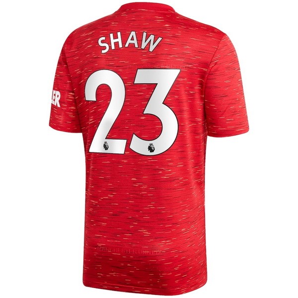 Camiseta Manchester United NO.23 Shaw Replica Primera Ropa 2020/21 Rojo